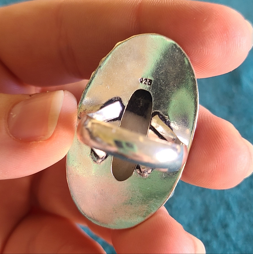 Black And White Jasper Gemstone Ring - Picture 5 of 6